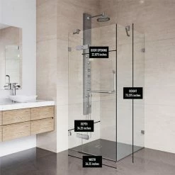 Promo 🛒 VIGO Monteray 34"x34" Frameless Shower Enclosure Without Base, Chrome ✨ -Grohe Shop 00d1cc6a01811986 0672 w800 h800 b0 p0