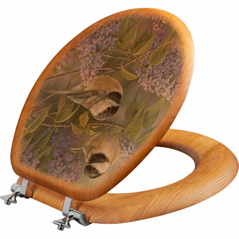 New ๐ WGI-GALLERY Toilet Seat, Elongated, Chickadees And Lilac, Round ๐ 4 New ๐ WGI-GALLERY Toilet Seat, Elongated, Chickadees And Lilac, Round ๐ - Image 2