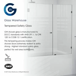 Wholesale 🌟 Glass Warehouse 58.25"x56.75" Frameless Shower Bath Door Wall Hinge, Brushed Nickel 👍 14 Wholesale 🌟 Glass Warehouse 58.25"x56.75" Frameless Shower Bath Door Wall Hinge, Brushed Nickel 👍 -Grohe Shop 4d31ac480074bace 6890 w800 h800 b0 p0