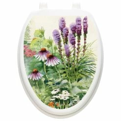 Deals 😍 Watercolor Garden Toilet Tattoos / Toilet Lid Decal, Elongated 🛒