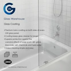 Deals 🥰 Glass Warehouse 78"x45.5" Frameless Shower Door, Wall Hinge, Matte Black ⭐ -Grohe Shop 6341ca7d00956b02 6925 w800 h800 b0 p0