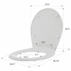 Hot Sale 😉 Maykke Laggan 17" Round Toilet Seat And Lid With Soft Close Hinges, White 👍 -Grohe Shop 65b1426e0b101697 1018 w800 h800 b1 p0
