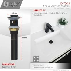 Cheap 🔥 Stylish Bathroom Vanity Sink Pop-Up Drain With Overflow, Matte Black 🧨 -Grohe Shop 81b11806009ae315 0382 w800 h800 b0 p0
