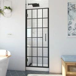 Wholesale ❤️ DreamLine SHDR-2424720-89 Unidoor Toulon 24" W Hinged Shower Door, Satin Black 🧨