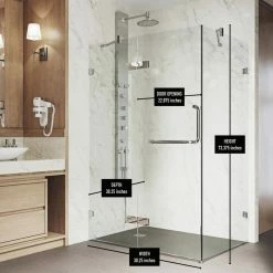 Deals ❤️ VIGO Monteray 30"x38'' Frameless Shower Enclosure Without Base, Chrome 💯 -Grohe Shop 8b318f41018118c6 0815 w800 h800 b0 p0