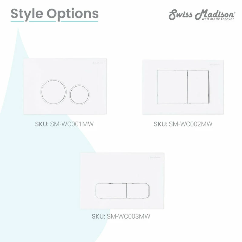 Cheapest 😀 Swiss Madison Wall Mount Dual Flush Actuator Plate With Square Push Buttons, Matte White 😉 5 Cheapest 😀 Swiss Madison Wall Mount Dual Flush Actuator Plate With Square Push Buttons, Matte White 😉 - Image 3