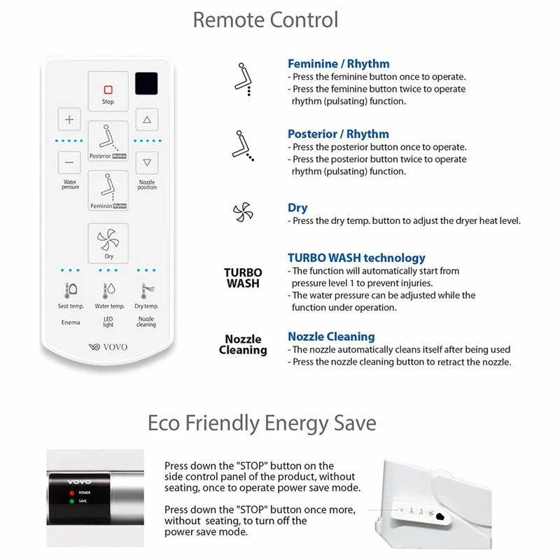 Cheap ๐ VOVO Bidet Toilet Seat With UV LED And Deodorizer, Elongated โจ 7 Cheap ๐ VOVO Bidet Toilet Seat With UV LED And Deodorizer, Elongated โจ - Image 5
