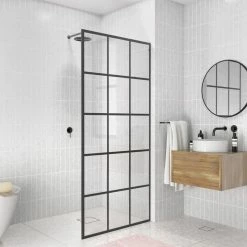 Buy 🥰 Glass Warehouse 78" X 38" French Monture Noir Single Fixed Panel 😀 -Grohe Shop 9321456f0042ca0d 8507 w800 h800 b0 p0