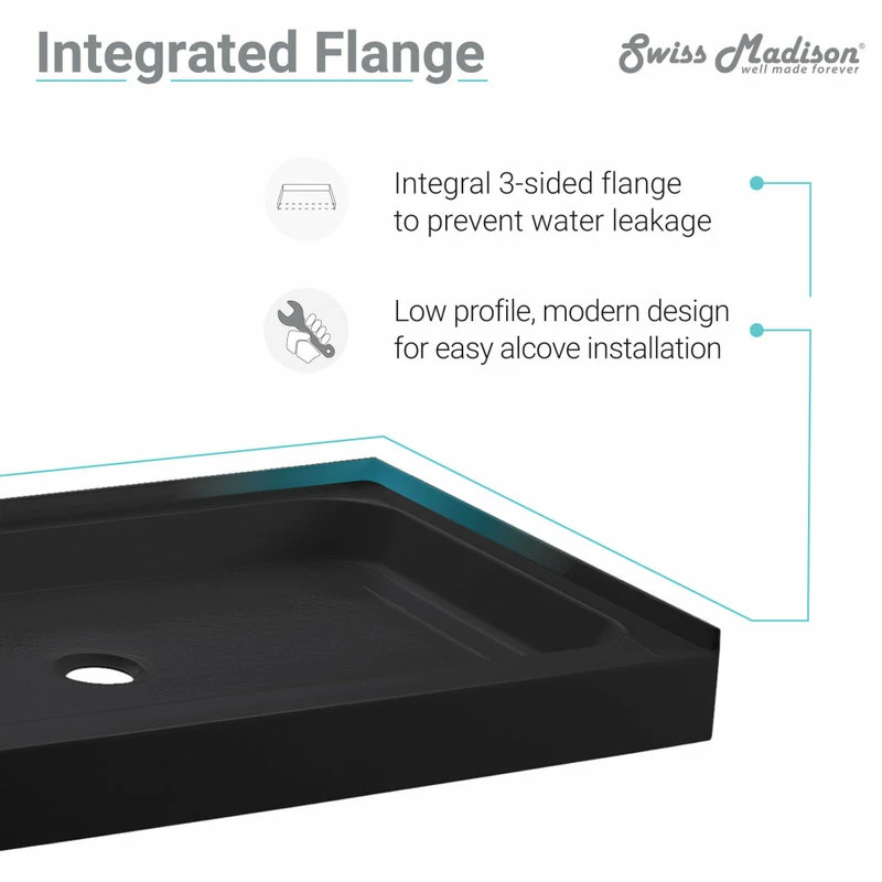 Best Pirce ๐ฅฐ Swiss Madison Voltaire 48"x36" Acrylic Black, Single-Threshold, Center Drain, Shower Base ๐ฅ 8 Best Pirce ๐ฅฐ Swiss Madison Voltaire 48"x36" Acrylic Black, Single-Threshold, Center Drain, Shower Base ๐ฅ - Image 6