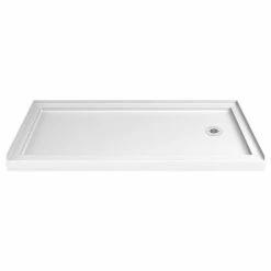 Cheap ✨ DreamLine SlimLine 30x60x2 3/4 Right Drain Single Threshold Shower Base, White 🔥