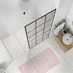 Buy 🥰 Glass Warehouse 78" X 38" French Monture Noir Single Fixed Panel 😀 -Grohe Shop b811fffe0042ca07 8507 w800 h800 b0 p0