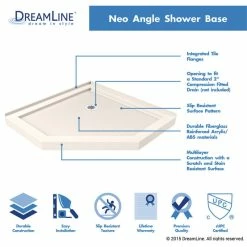 Best Sale ⭐ DreamLine SlimLine 40"x40" Neo-Angle Shower Floor, Biscuit Color ⌛ -Grohe Shop ce11399700fdd306 7883 w800 h800 b1 p0