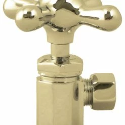 Outlet 👏 Westbrass Cross Handle Angle Stop Shut Off Valve 1/2" IPS With 3/8" Compression Outlet 👏